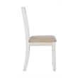 Home Square 2 Piece Wood Dining Side Chairs Set in White and Tan