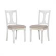 Home Square 2 Piece Wood Dining Side Chairs Set in White and Tan