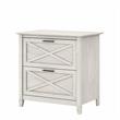 Home Square 2 Drawer Lateral Wood Filing Cabinet Set in White Oak (Set of 2)