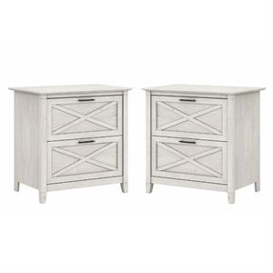 home square 2 drawer lateral wood filing cabinet set in white oak (set of 2)