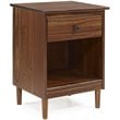 Home Square 2 Piece Solid Wood Nightstand Set with Drawer in Walnut