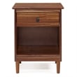 Home Square 2 Piece Solid Wood Nightstand Set with Drawer in Walnut