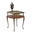 Home Square 2 Piece Traditional Curio Table Set in Plantation Cherry