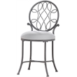 Home Square 2 Piece Metal Vanity Stool Set in Metallic Gray