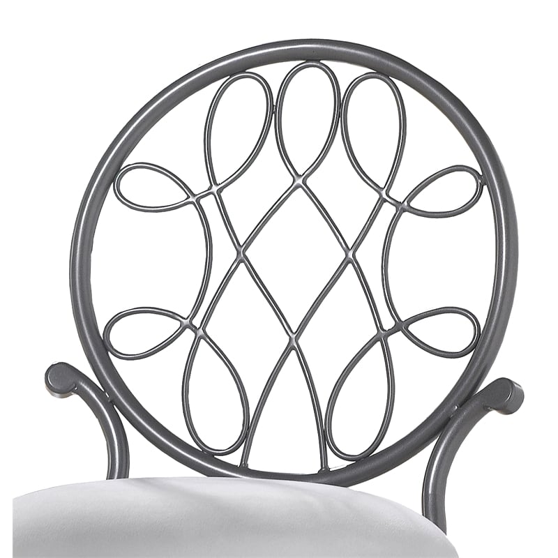Home Square 2 Piece Metal Vanity Stool Set in Metallic Gray