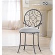 Home Square 2 Piece Metal Vanity Stool Set in Metallic Gray