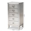 Home Square 2 Piece 5-Drawer Metal Accent Chest Set in Silver
