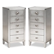 Home Square 2 Piece 5-Drawer Metal Accent Chest Set in Silver