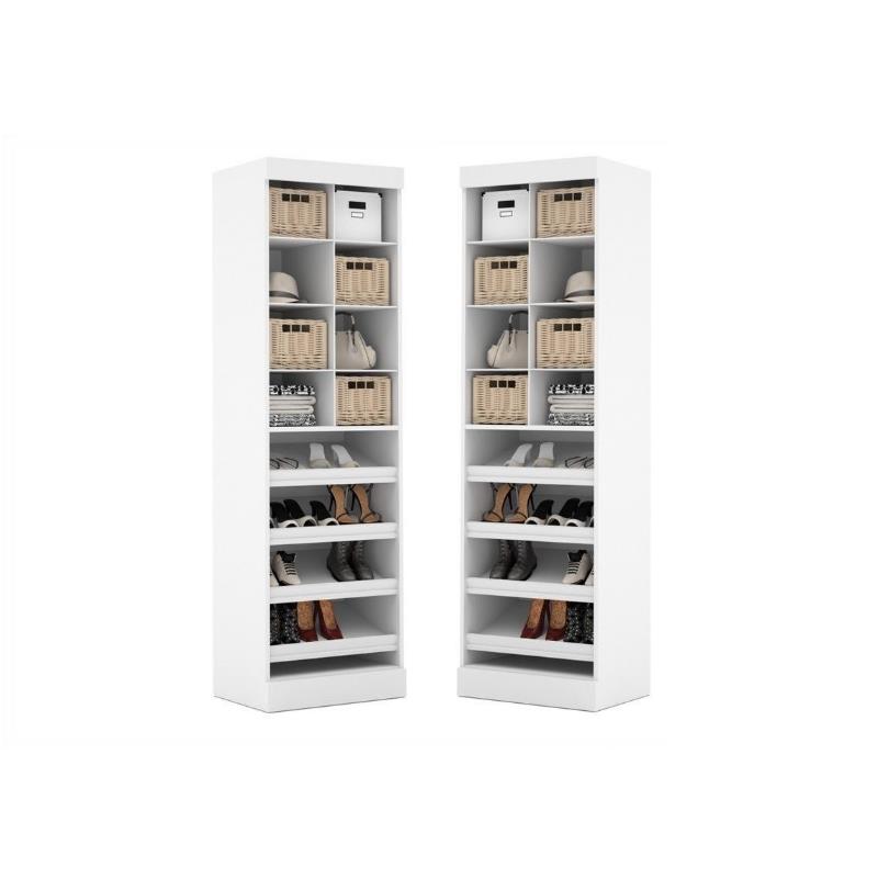 Home Square 2 Piece Multi-Storage Cubby Set in White