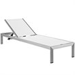 Home Square 2 Piece Aluminum Mesh Patio Chaise Lounge Set in Silver/White
