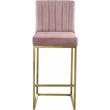 Home Square 2 Piece Upholstered Velvet Counter Stool Set in Pink