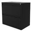 Home Square 2 Drawer Metal Lateral 101 Filing Cabinet Set in Black (Set of 2)