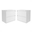 Home Square 2 Drawer Metal Lateral 101 Filing Cabinet Set in White (Set of 2)