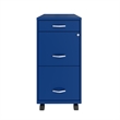 Home Square 3 Drawer Mobile Metal Filing Cabinet Set in Blue (Set of 2)