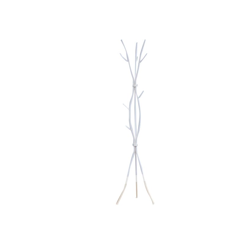 Home Square 2 Piece Metal Coat Rack Set in White