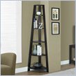 Home Square 2 Piece Wood Corner Accent Etagere Set in Cappuccino