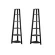 Home Square 2 Piece Wood Corner Accent Etagere Set in Cappuccino