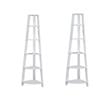 Home Square 2 Piece Modern Wood Corner Accent Etagere Set in White