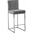 Home Square 2 Piece Upholstered Velvet Counter Stool Set in Gray
