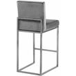 Home Square 2 Piece Upholstered Velvet Counter Stool Set in Gray