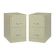 Home Square 2 Drawer Deep Metal Filing Cabinet Set in Putty (Set of 2)