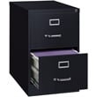 Home Square 2 Drawer Deep Metal Filing Cabinet Set in Black (Set of 2)