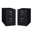 Home Square 2 Drawer Deep Metal Filing Cabinet Set in Black (Set of 2)