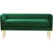 Home Square 2 Piece Contemporary Velvet Bench Set in Green