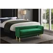 Home Square 2 Piece Contemporary Velvet Bench Set in Green