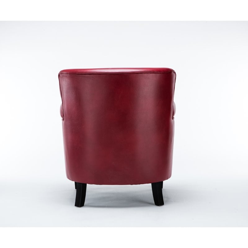 Home Square 2 Piece Upholstered Faux Leather Club Chair Set in Red