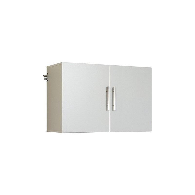 Home Square 2 Piece Upper Storage Cabinet Set in Light Grey Laminate
