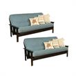 Home Square 2 Piece Linen Fabric Futon Mattress Set in Aqua Blue
