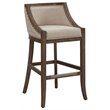 Home Square 2 Piece Stationary Bar Stool Set in Warm Brown and Light Beige