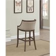 Home Square 2 Piece Stationary Bar Stool Set in Warm Brown and Light Beige