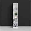 Home Square Tall Narrow 5 Shelf Wood Bookcase Set in White (Set of 2)