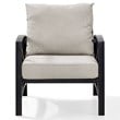 Home Square 2 Piece Patio Fabric Arm Chair Set in Oil Bronze and Oatmeal