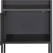 Home Square 2 Piece Metal Nightstand Set with USB Port in Gray