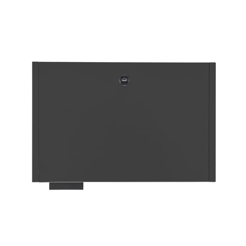 Home Square 2 Piece Metal Nightstand Set with USB Port in Gray