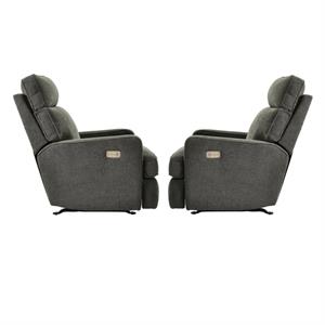 home square 2 piece dual power rocking recliner set in gray