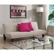 Home Square 2 Piece Upholstered Microfiber Convertible Sofa Set in Tan