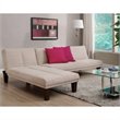 Home Square 2 Piece Upholstered Microfiber Convertible Sofa Set in Tan