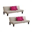 Home Square 2 Piece Upholstered Microfiber Convertible Sofa Set in Tan