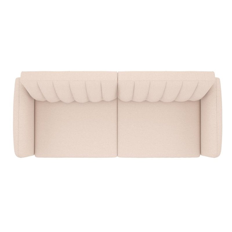 Home Square 2 Piece Upholstered Linen Sleeper Sofa Set in Pink