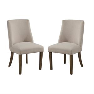 Home Square 2 Piece Parson Dining Chairs Set in Reclaimed Natural