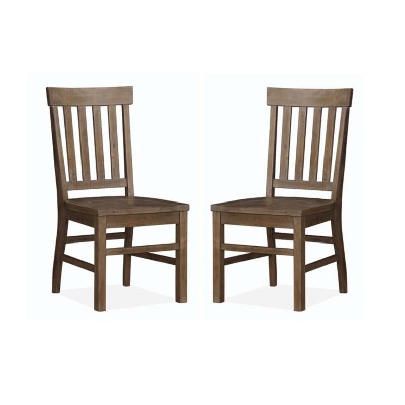 Home Square 2 Piece Wood Dining Side Chair Set in Distressed Gray