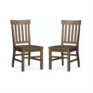 Home Square 2 Piece Wood Dining Side Chair Set in Distressed Gray