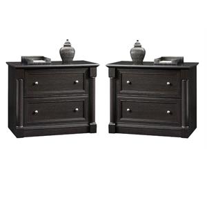 Home Square 2 Drawer Lateral Wood Filing Cabinet Set in Wind Oak (Set of 2)