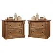 Home Square 2 Drawer Lateral Wood Filing Cabinet Set in Vintage Oak (Set of 2)