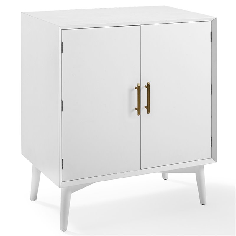 Home Square 2 Door Wood Bar Cabinet Set in White (Set of 2)