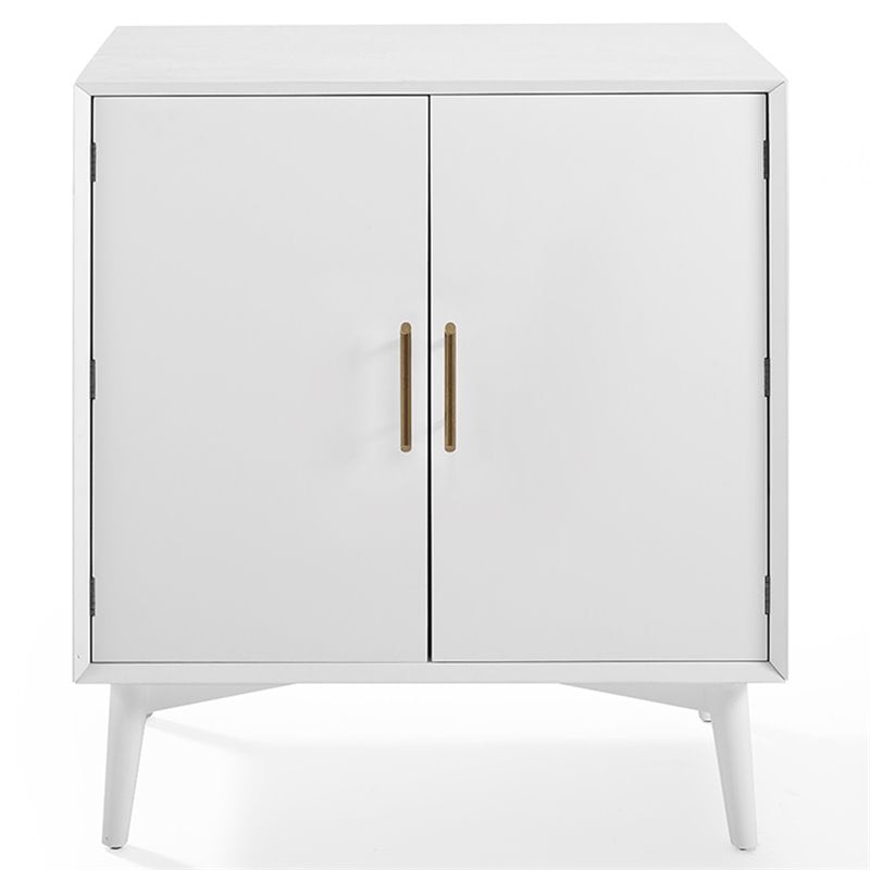 Home Square 2 Door Wood Bar Cabinet Set in White (Set of 2)